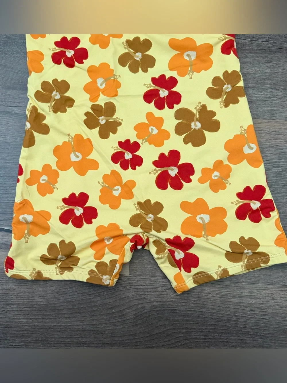 Zara Girl's Yellow Floral Print Guldor Surf Romper Swimsuit Size 9-10